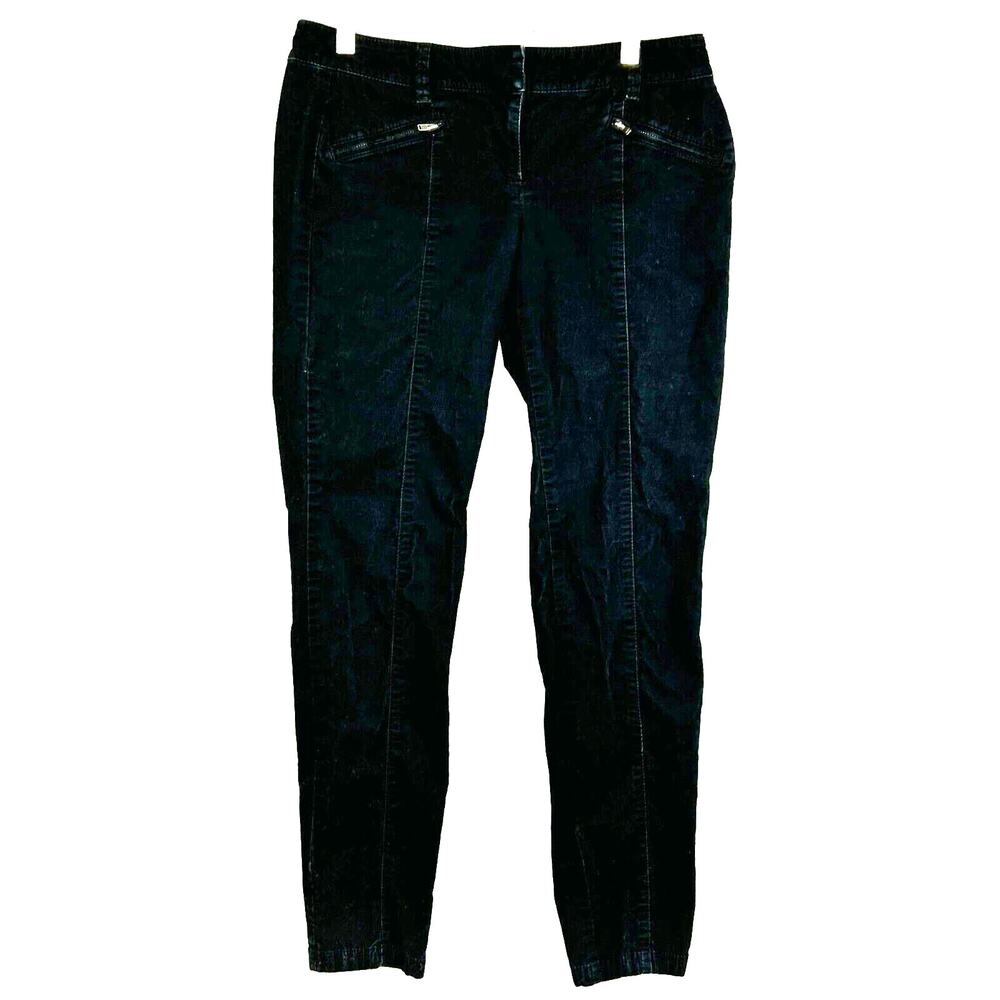 Ann Taylor Corduroy Jeans Womens 4Petite‎ Black Low Rise Straight Fit